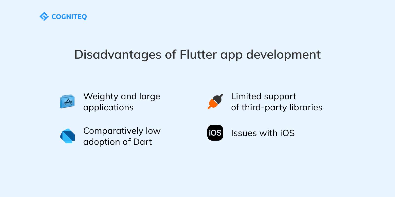 Disadvantages of Flutter app development 
